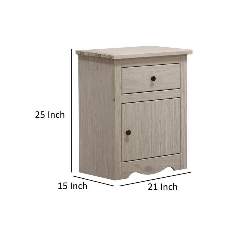White 1 Drawer 21 in. W Nightstand with Sturdy Hardware and Ample Storage