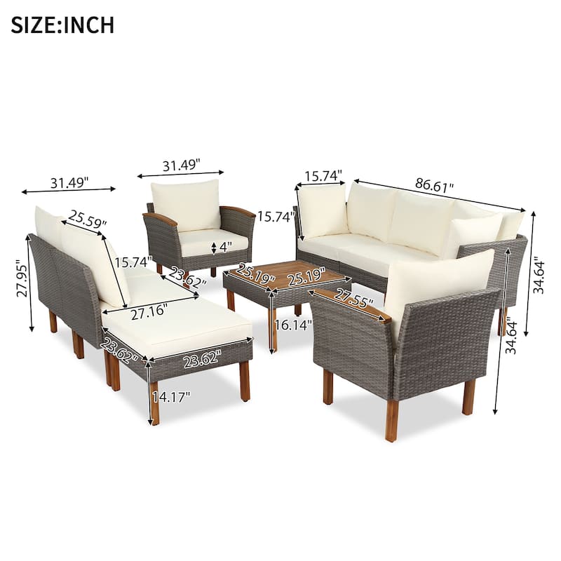 9-Piece Outdoor Conversation Set
