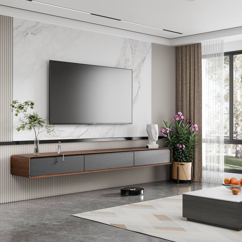 Modland 78" Modern Floating TV Stand Wall Mounted Media Control Center for Living Room - 78