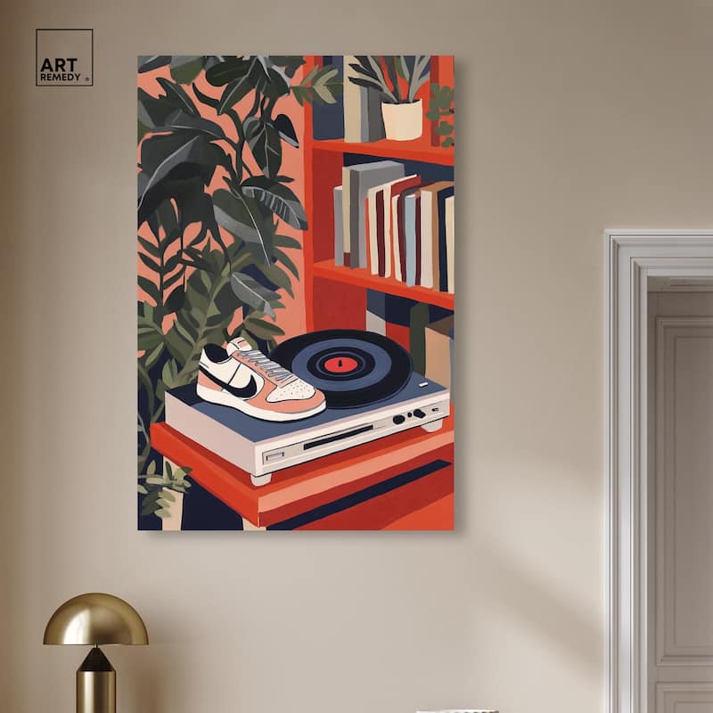 Vinyl and Sneaker Canvas by Art Remedy, Gallery Wrapped