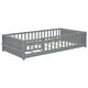 preview thumbnail 11 of 58, Twin size Floor Platform Bed with Built-in Book Storage Rack,Door