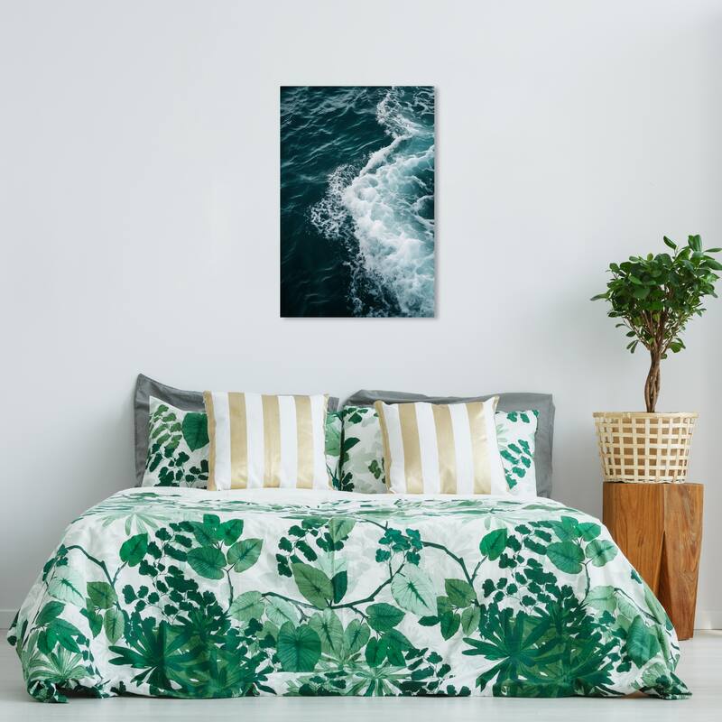Wynwood Studio Canvas Nature and Landscape Little stormy sea Blue and Teal Nautical & Coastal Wall Art Canvas Print