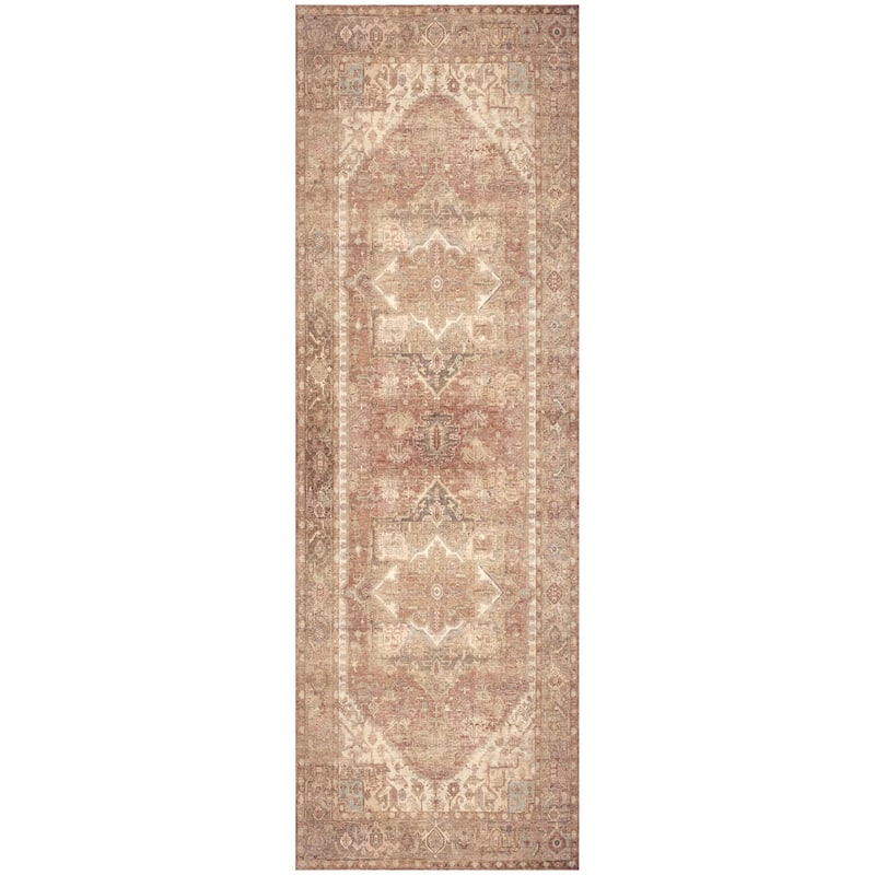 Nourison Vintage Washables Indoor only Gold Persian Area Rug - 2' x 6' - Gold