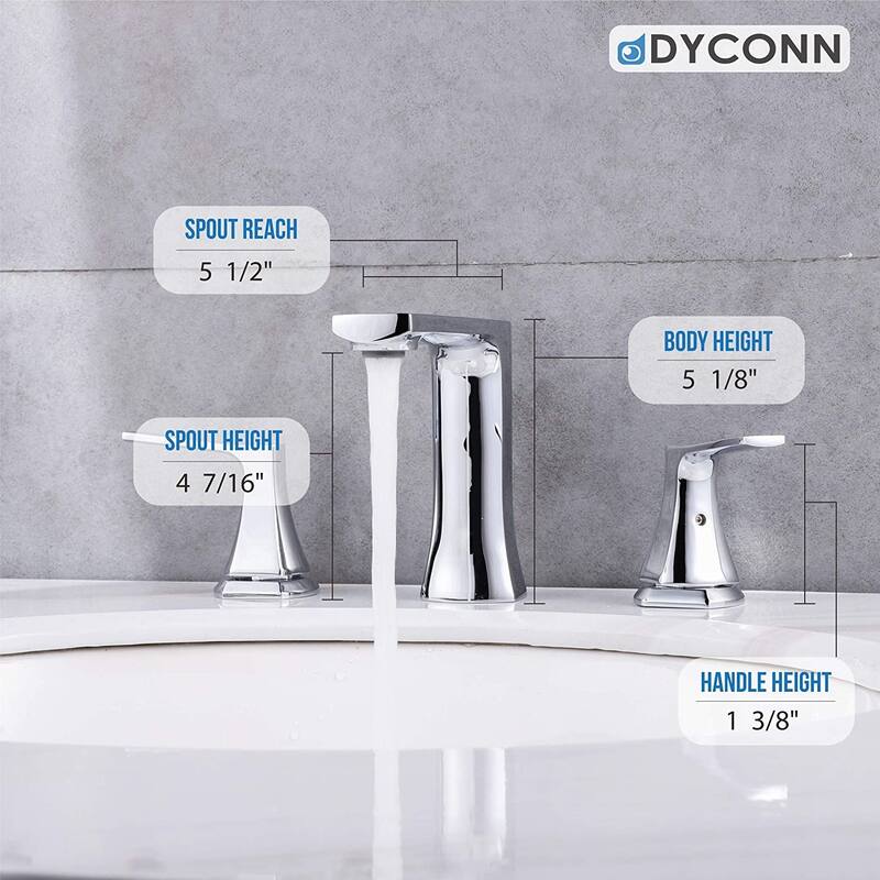 Dyconn Faucet Double-Handle 3 Hole Widespread Bathroom Faucet