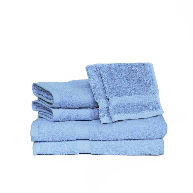 Deluxe 6-piece Cotton Terry Bath Towel Set - Ocean