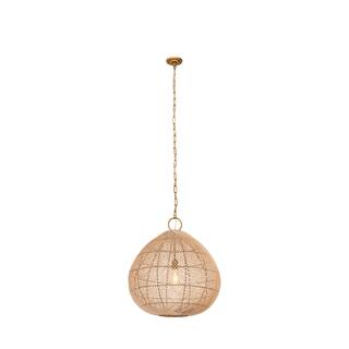 Innovations Lighting Vine - 1 Light 24" Chain Hung Pendant - Gold Finish - Natural Shade