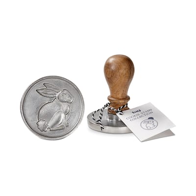 Easter Bunny Rabbit Metal Easter Cookie Stamp with Wood Handle