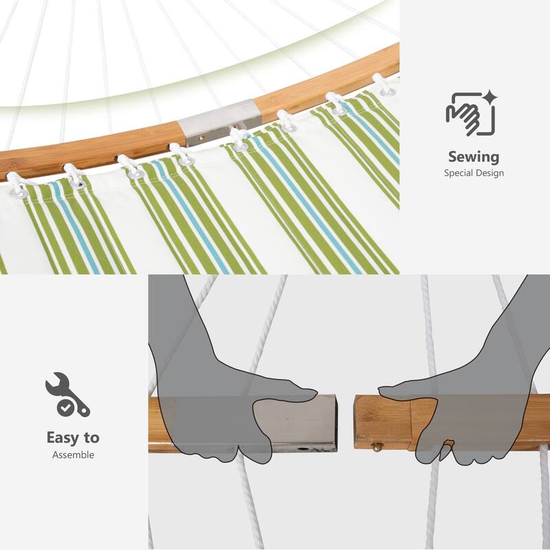 2-person Outdoor Hammock with Stand & Pillow