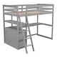 preview thumbnail 9 of 10, Stylish Loft Gray Twin Bed with Slanted Ladder, Desk Shelves, 2 Drawer