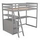 preview thumbnail 9 of 31, Twin Size Loft Bed with Desk and Shelves, Two Built-in Drawers, Gray