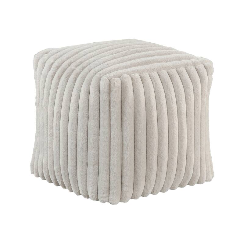 Square Pouf Plush Corduroy Fabric Upholstery Modern Ottoman, Footstool, Non-Slip Floor Pouf, Bean Bag Chair, 1pc Sitting Pouf