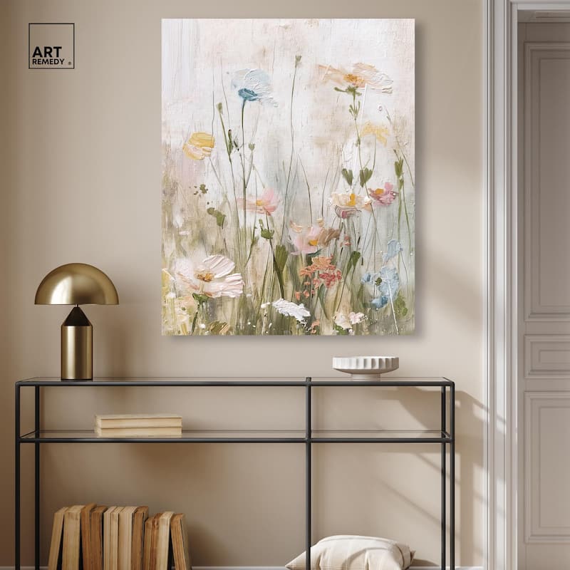 Floral Luster Canvas by Art Remedy, Gallery Wrapped