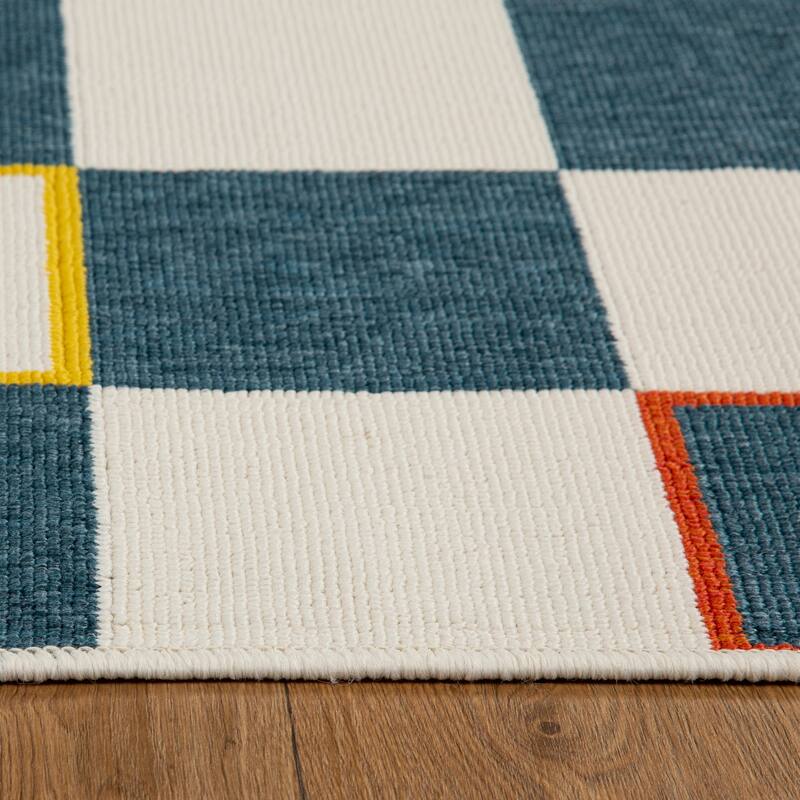 Maria Bohemian Checkered Performance Indoor/Outdoor Area Rug by Sevita