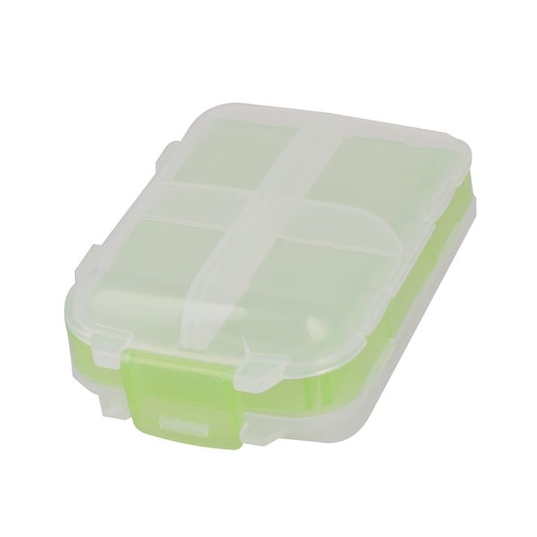 Camping Plastic 8 Compartments Medicine Capsule Pill Container Box Light Green