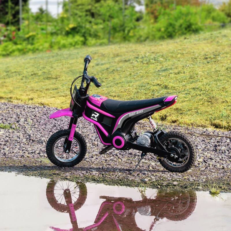 24V Teen Electric Motorcycle with Manual Throttle, Music, Horn, Pneumatic Wheels, 6.2-14.9 mph Speed, for Ages 13+