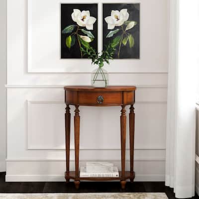 Ashby Demilune Console Table with Storage