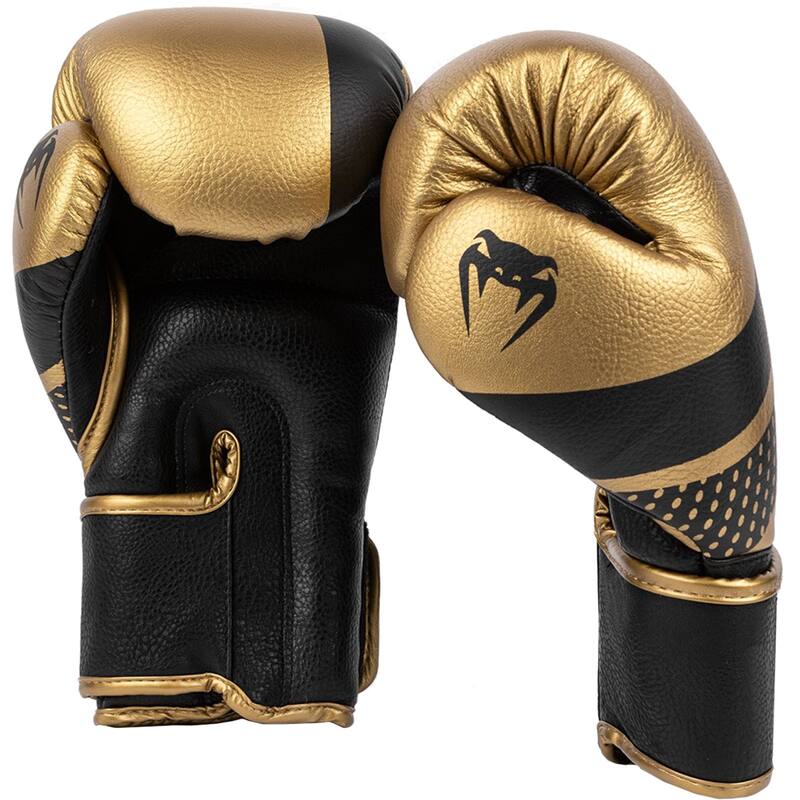 Venum Lightning Hook and Loop Boxing Gloves - Gold/Black