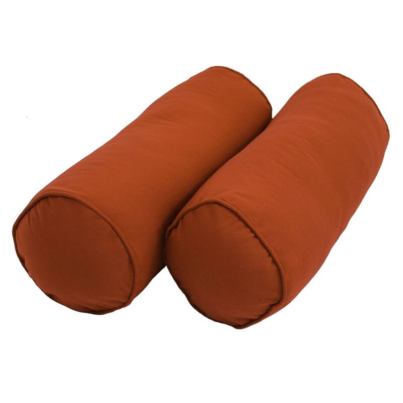 20-inch by 8-inch Twill Bolster Pillows (Set of 2) - Spice