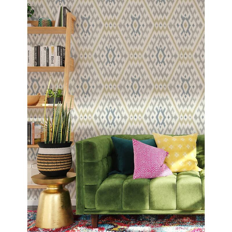 A-Street Prints Solola Chartreuse Ikat Wallpaper