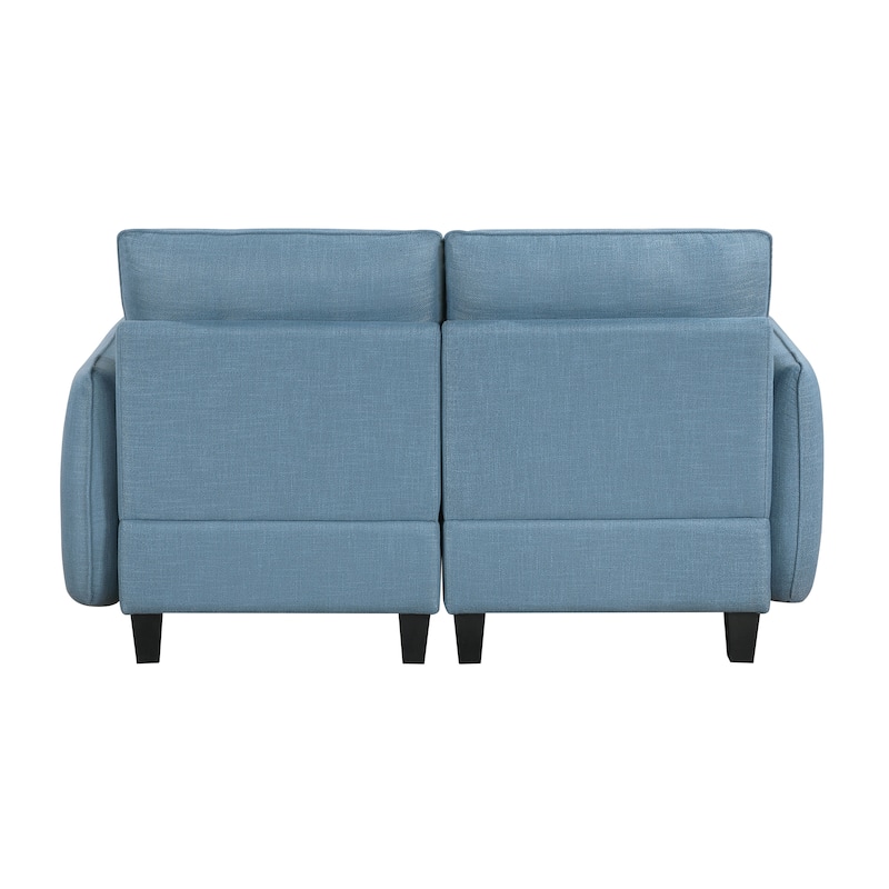 Dorian 60" Textured 2-Seater Loveseat - Hidden Storage, Button-Tufted