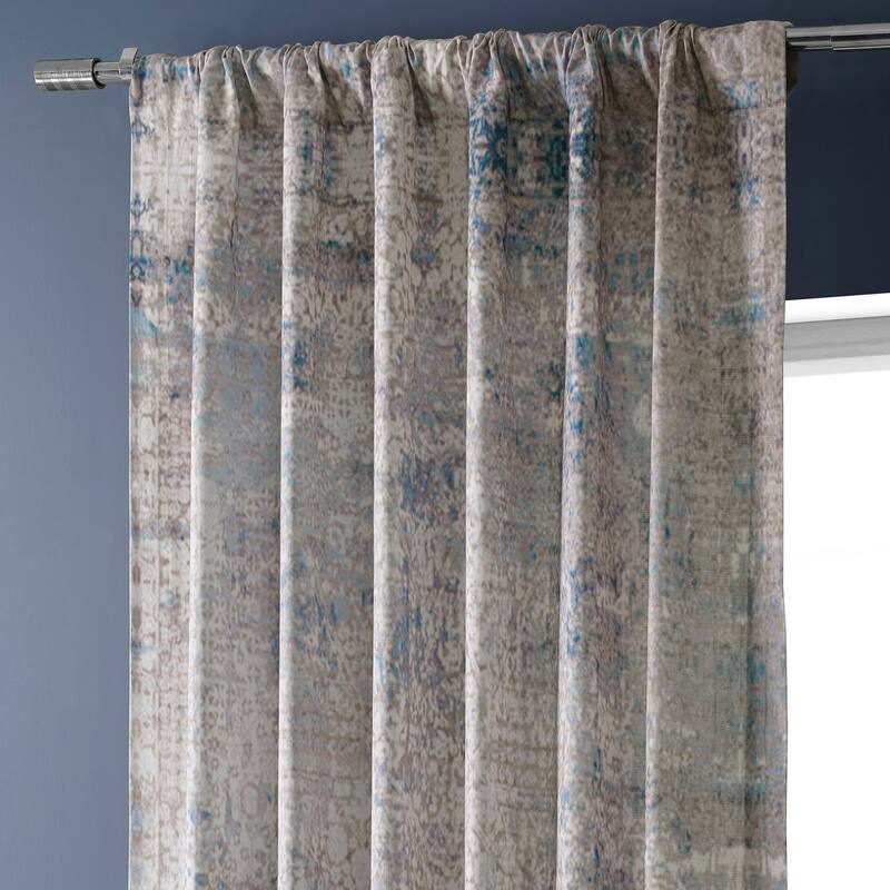 Exclusive Fabrics Textured Cotton Printed Curtains for Bedroom and Living room (1 Panel)
