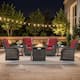 Option Brown Wicker Red Cushion