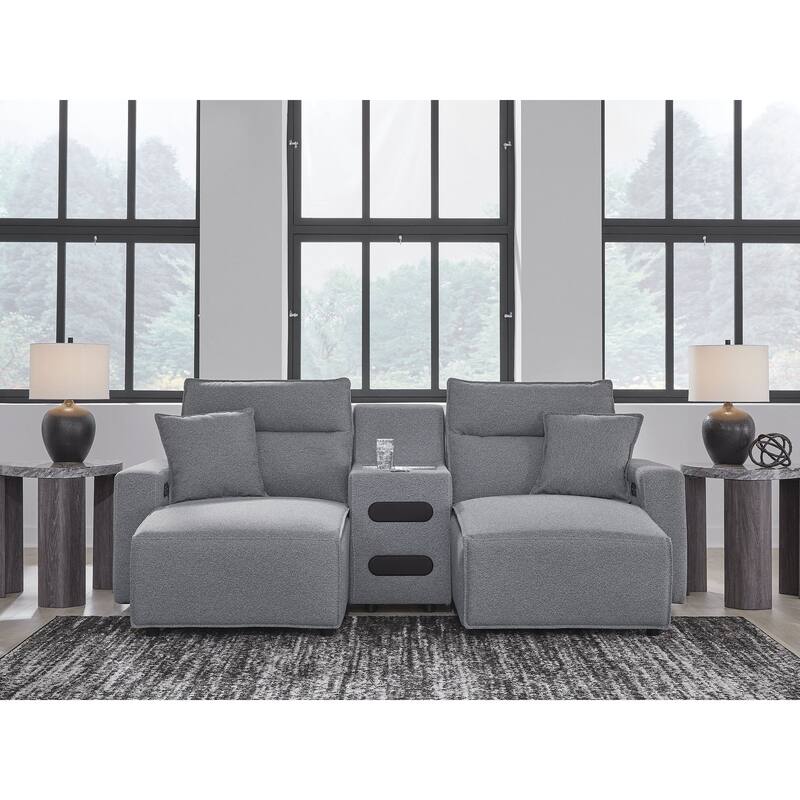 Signature Design by Ashley Modmax Gray 3-Piece Power Reclining Sectional with Chaise - 100" W x 63" D x 41" H