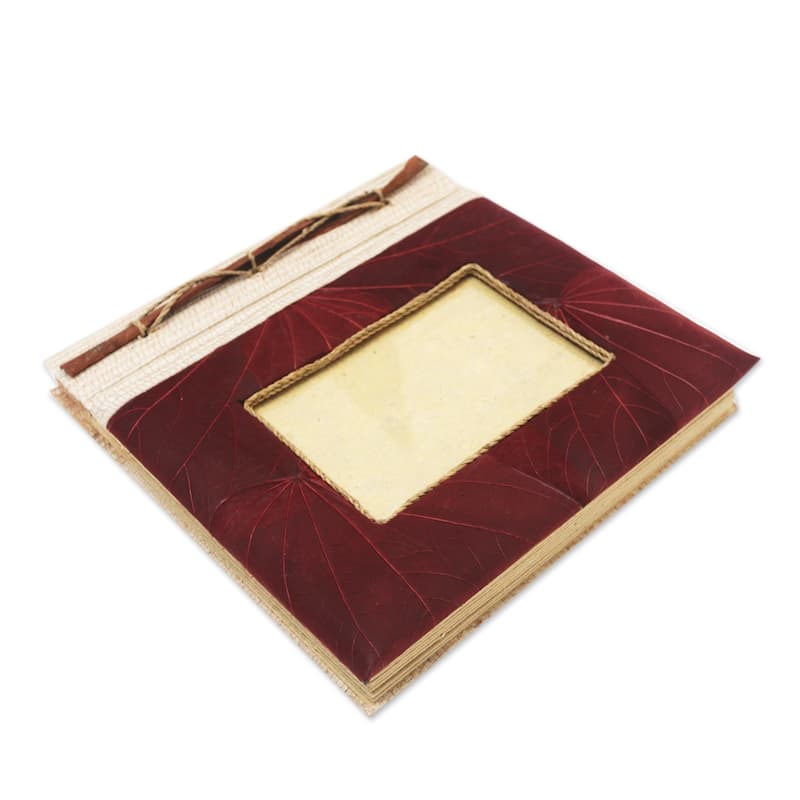 Novica Handmade Autumn Spirit In Red Natural Fiber Photo Album