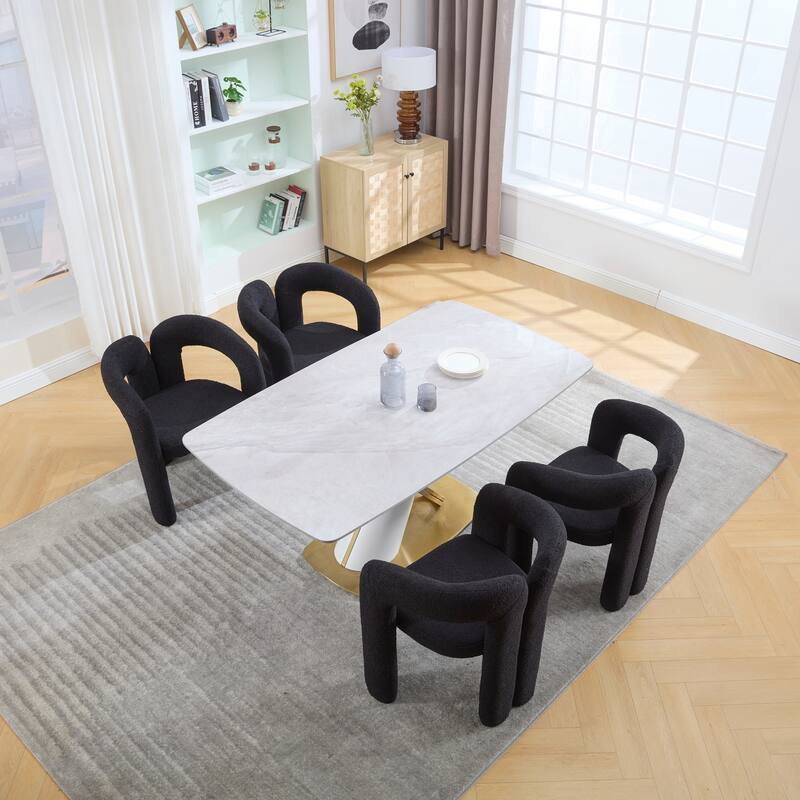 Velvet Fabric Upholstered Accent Chair Set of 2