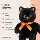 preview thumbnail 2 of 3, Ebony The Halloween Cat, 7 Inch Black Cat Plush, Halloween Stuffed Animal