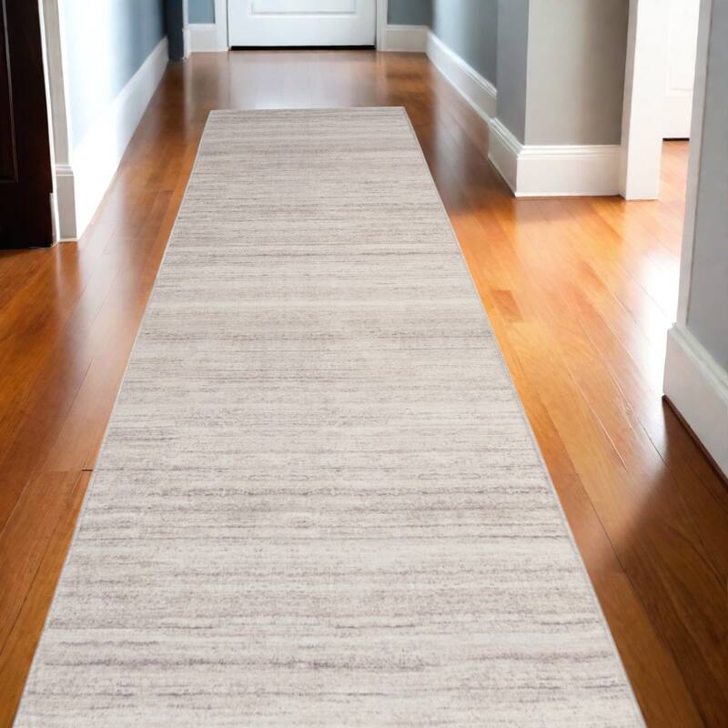 Gilo Power Loomed Abstract Modern Low Pile Area Rug By HomeRoots - 120' X '26' X '0.25 - 120' X '26' X '0.25 - Light Brown - Runner