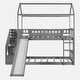 preview thumbnail 29 of 39, Twin Over Twin Bunk Bed with Slide, House Bed with Slide