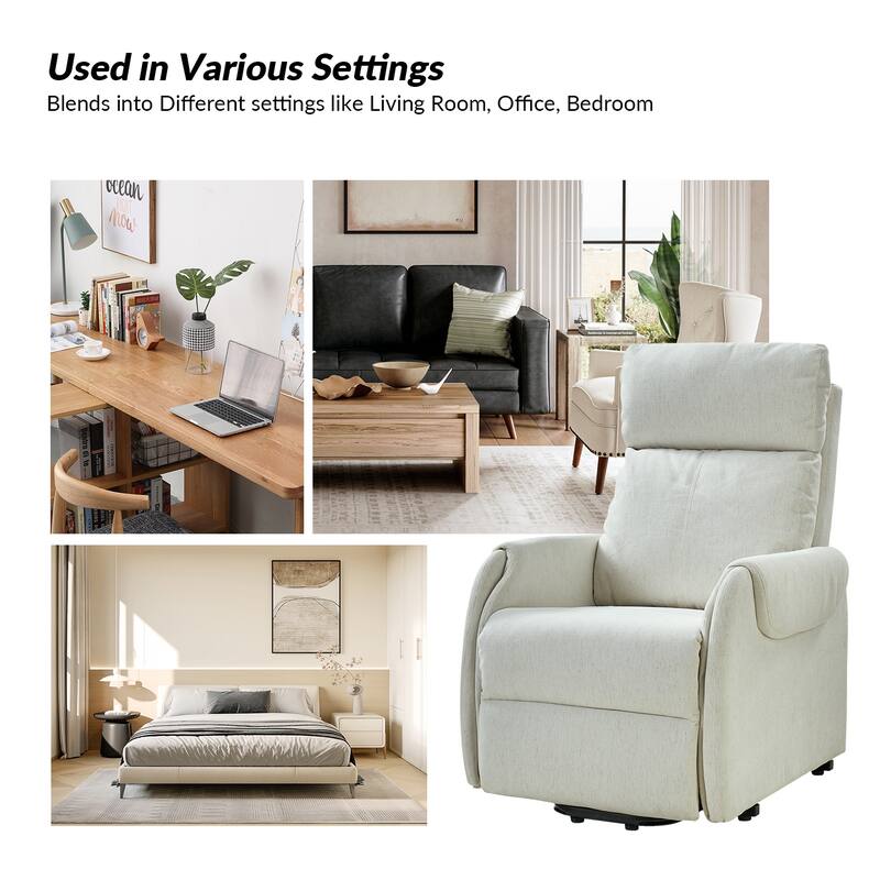 Irene Modern Lift Assist Power Recliner with Wired Controller and Side Pocket by HULALA HOME