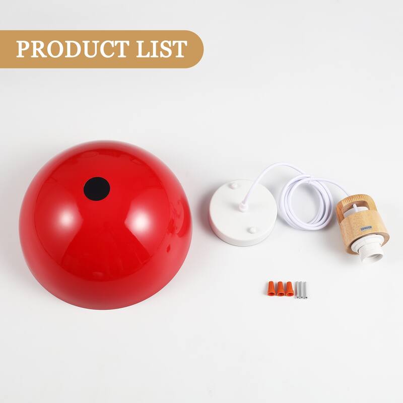 1-Light Rustic Hanging Pendant Light with Metal Shaded for Kitchen Island