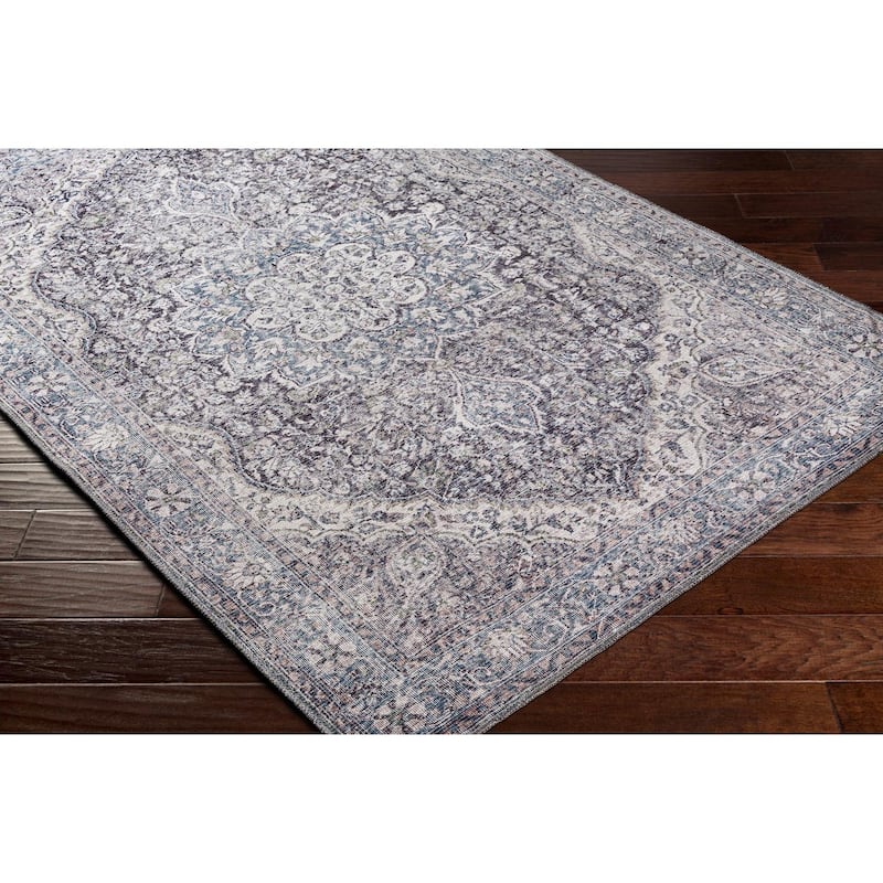 Livabliss Traditional Colin Medallion Washable Area Rug