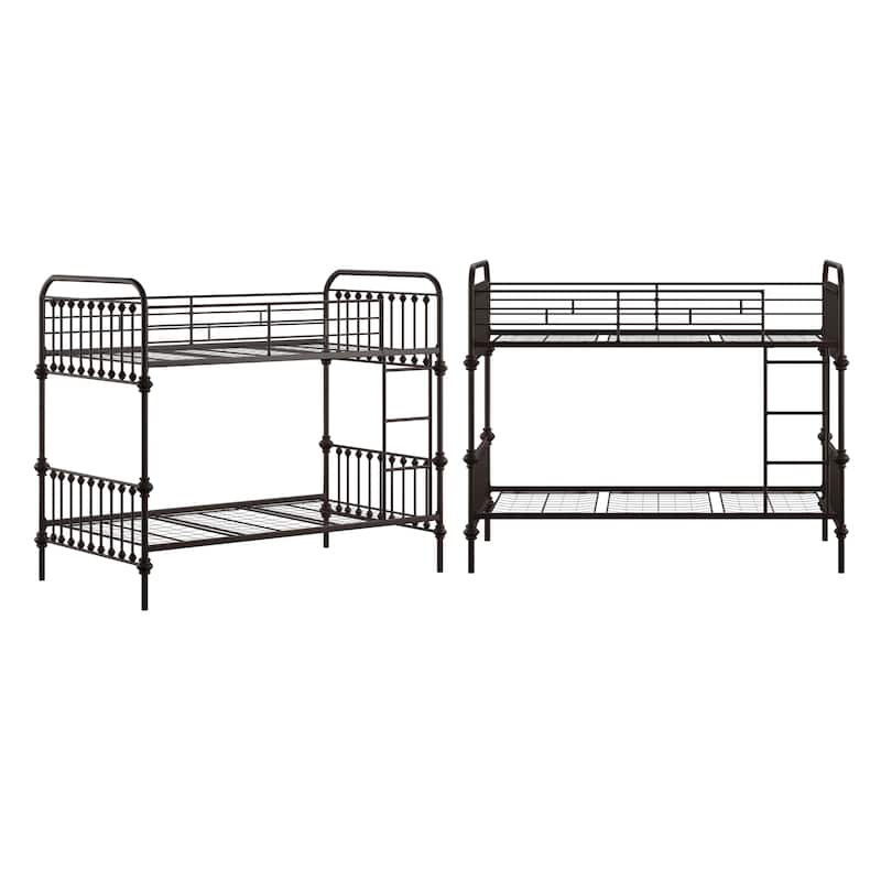 Vilnius Antique Dark Bronze Iron Metal Bunk Bed
