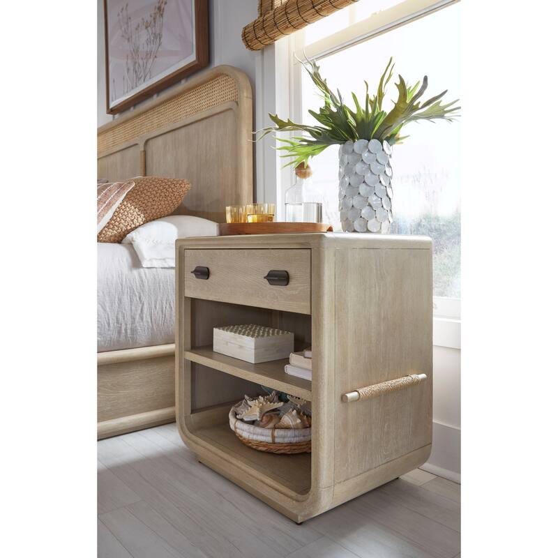 Salt Life Home Sunset Cove Sanibel Brown Open Nightstand - 1-drawer