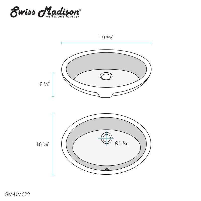 Monaco 19" Oval Under-Mount Bathroom Sink