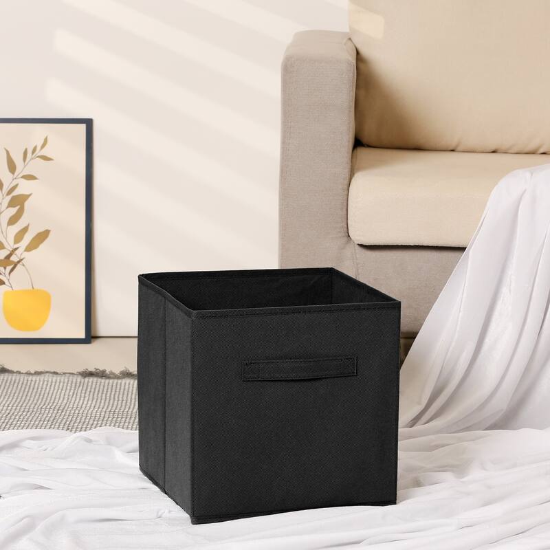1 Pcs Collapsible Fabric Storage Cube Bin for Shelves Closet, 11 Inch Square Storage Basket for Organizing Clothes Books