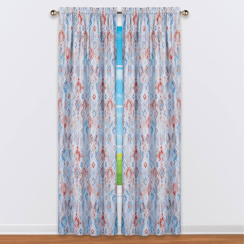 Modern Southwest Blackout Curtain Panel with Rod Pocket Top - 84" Panel - 84 Inches