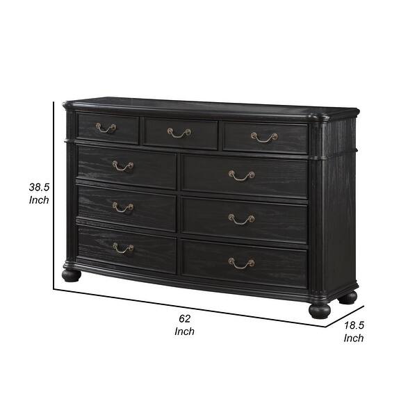 black 9 drawer dresser with mirror Celina 9-drawer Dresser with Mirror Black — Griffin's Furniture main image 1