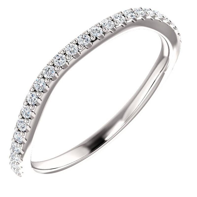 1/5 Ct Curved Diamond Guard Enhancer Wedding Ring White Gold