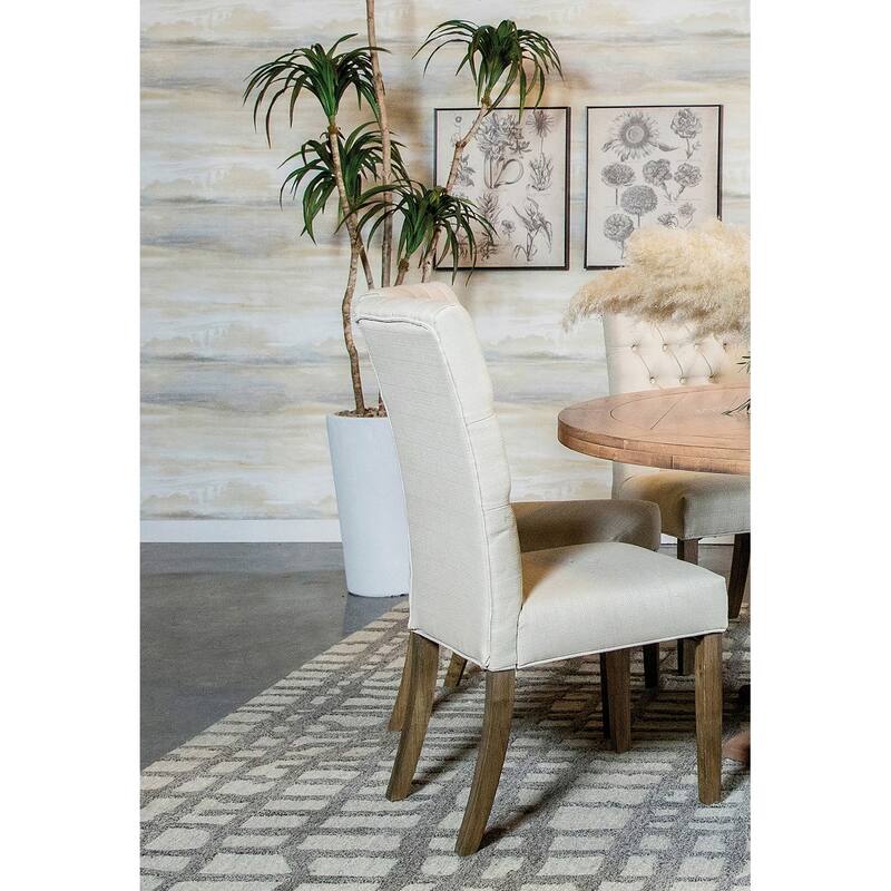 Douglas Oatmeal Upholstered Dining Side Chair (Set of 2)