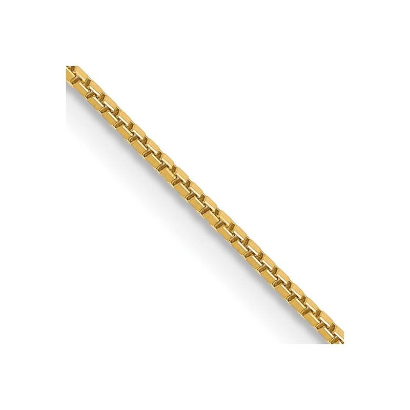 Curata 14k Yellow Gold Solid 0.9mm Box Chain Necklace (Lobster) Options: 16 18 20 22 24 26 28 30