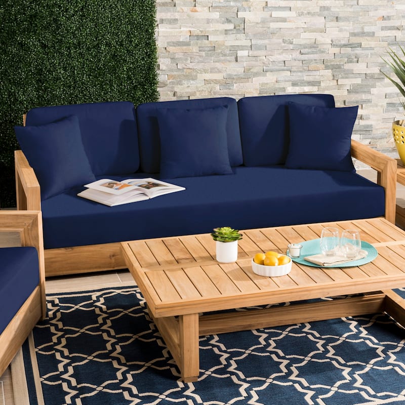 SAFAVIEH Couture Montford Teak 3-Seat Bench Casing (Cover Only) - 72Wx29Dx1H