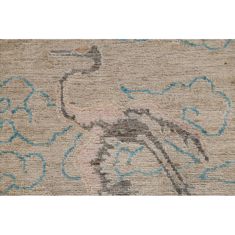 Handmade Vegetable Dye Oushak Turkish Area Rug Oriental Wool Carpet - 5'4"x 7'1"