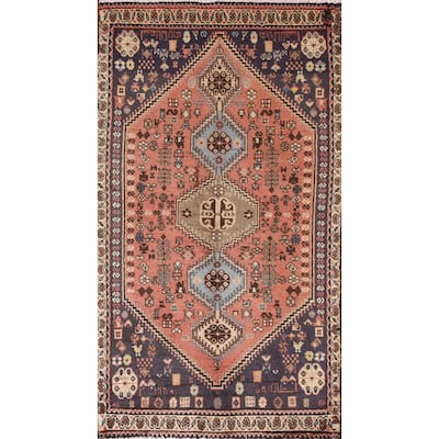 Geometric Abadeh Persian Vintage Runner Rug Handmade Wool Carpet - 2'2"x 4'8"