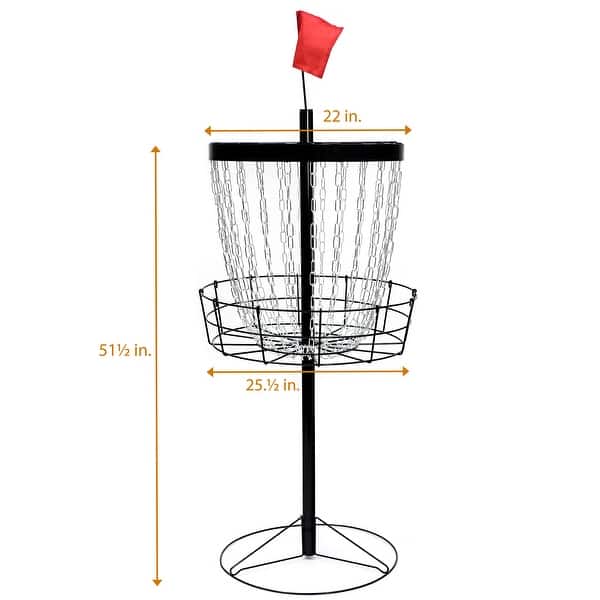 dimension image slide 1 of 2, Trademark Innovations Portable Metal Disc Frisbee Golf Goal Set Comes with 6 Discs