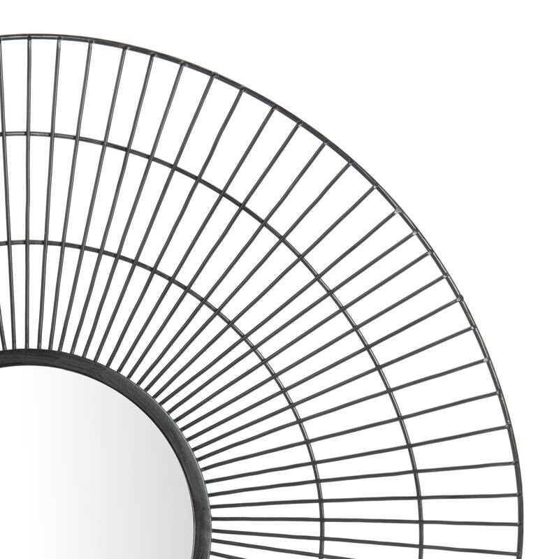 SAFAVIEH Rainey 30-inch Modern Black Round Mirror - 30"W x 2"D x 30"H