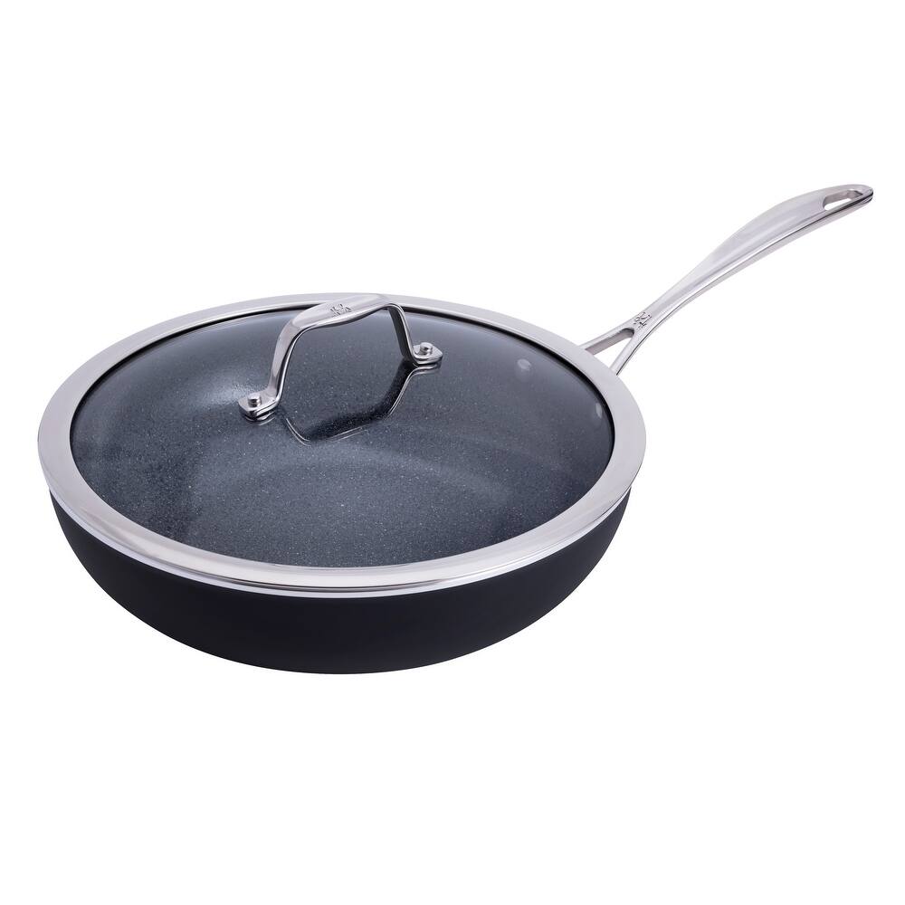 Henckels Capri Ceramic 11-inch Aluminum Ceramic Nonstick Perfect Pan with Lid - Grey - 11-in